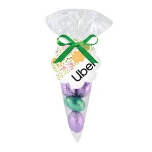 Spring Candy Cone Bag - Chocolate Foil Eggs