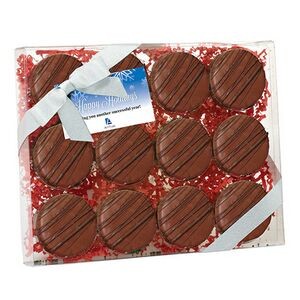 Elegant Chocolate Covered Oreo Gift Box - Chocolate Drizzle (12 pack)