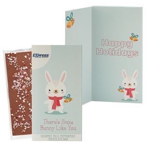 3.5 Oz. Belgian Chocolate Greeting Card Box (There's Snow Bunny Like You) - Peppermint Bar