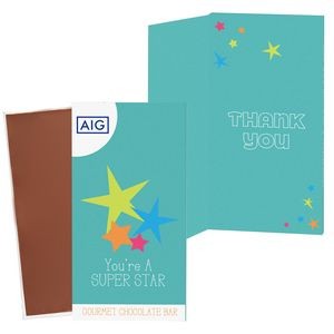3.5 oz Belgian Chocolate Greeting Card Box (You're A Super Star) - Plain