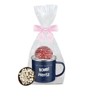 Promo Revolution - 16 Oz. Specked Camping Mug Gift Set w/Valentine's Day Hot Chocolate Bomb