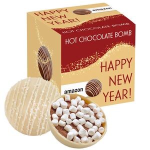 New Years Hot Chocolate Bomb Gift Box - Deluxe Flavor - White Chocolate Crystal