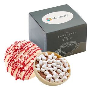 Hot Chocolate Bomb Gift Box w/ Sleeve - Deluxe Flavor - White Chocolate Peppermint