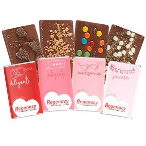 1 Oz. Valentine's Day Chocolate Bar Sets - Set of 4 w/ Assorted Toppings