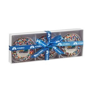 Elegant Belgian Chocolate Custom Oreo® Gift Box - Rainbow Nonpareil Sprinkles