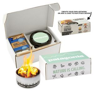 City Bonfires S'mores Night Pack featuring Portable Fire Pit w/ Custom lid & Box Label (Fudge Sub)