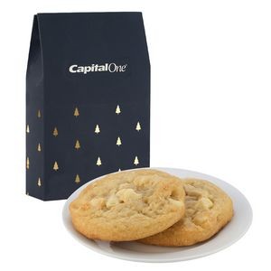 Milk Carton Inspired Box w/ 2 White Chocolate Macadamia Cookies - Featuring Soft-Touch Finish