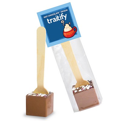 Hot Chocolate on a Spoon in Header Bag - Milk Chocolate & Peppermint