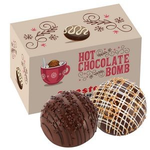 Hot Chocolate Bomb Gift Set - 2 Pack - Milk & Dark Delight & Dark Chocolate Crystal