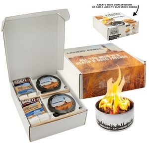 City Bonfires S'mores Family Night Pack featuring Portable Fire Pit w/ Custom lid & Box Label
