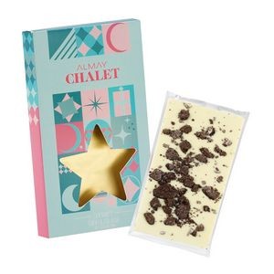 1 Oz. Belgian Chocolate in Star Window Box - Milk & Cookies Bar