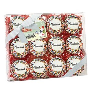 Elegant Chocolate Covered Printed Oreo® Gift Box - Rainbow Sprinkles/Printed Cookies (12 pack)