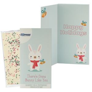 3.5 Oz Belgian Chocolate Greeting Card (There's Snow Bunny Like You)-Holiday Sugar Cookie Crunch Bar