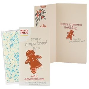 3.5 Oz. Belgian Chocolate Greeting Card Box (Save A Gingerbread Man)- Winter Wonderland Bar