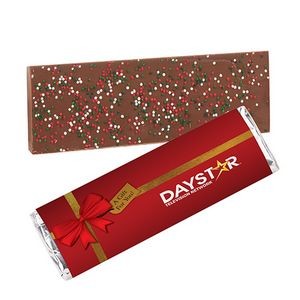 Foil Wrapped Belgian Chocolate Bar w/ Holiday Nonpareil Sprinkles