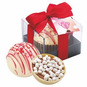 Hot Chocolate Bomb Gift Box w/ Hang Tag -Deluxe Flavor - Classic White