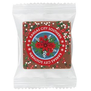 Bite Size Belgian Chocolate Square with Holiday Nonpareil Sprinkles