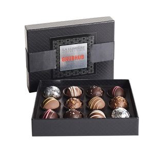 La Lumiere Collection - 12 piece Belgian Chocolate Signature Truffle Box with Buckle