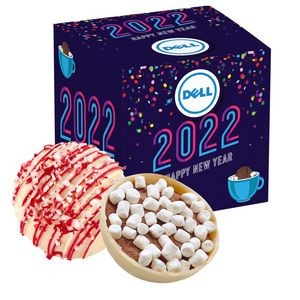 New Years Hot Chocolate Bomb Gift Box - Deluxe Flavor - White Chocolate Peppermint