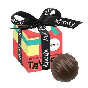 Belgian Truffle Box Featuring Soft-Touch - Dark Chocolate Champagne