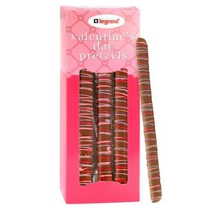 Valentine's Day Chocolate Pretzel Rod Gift Box - Featuring Soft-Touch Finish