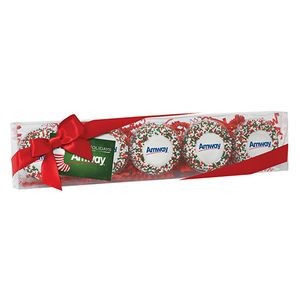 Elegant Milk Chocolate Covered Oreo® Cookie Gift Box w/ Holiday Sprinkles and Printed Cookies(5 pcs)