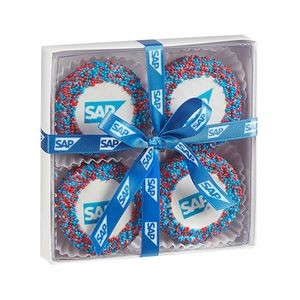 Elegant Belgian Chocolate Custom Oreo® Gift Box - Corporate Color Nonpareil Sprinkles