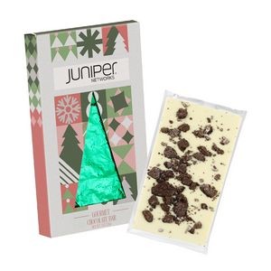 1 Oz. Belgian Chocolate in Tree Window Box - White Chocolate w/ Crushed Oreo® Belgian Chocolate Bar
