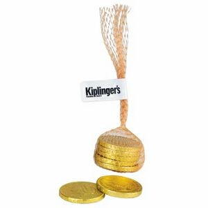 Chocolate Gold Coins in Mesh Bag (5 pcs.)