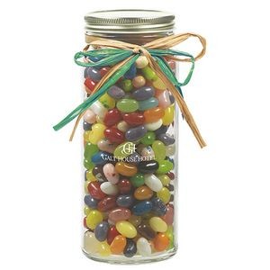 16 Oz. Contemporary Glass Mason Jar w/ Raffia Bow (Jelly Belly® Jelly Beans)