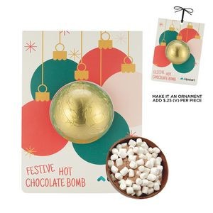Holiday Hot Chocolate Bomb Billboard Card - Ornament with Gold Foil