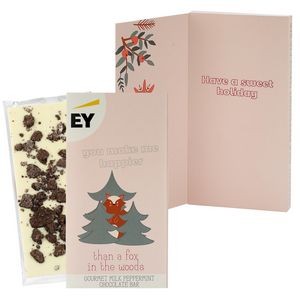 3.5 Oz. Belgian Chocolate Greeting Card Box (You Make Me Happier...) - Milk & Cookies Bar