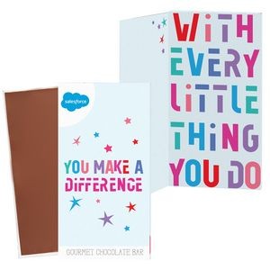 3.5 oz Belgian Chocolate Greeting Card Box (You Make A Difference) - Plain