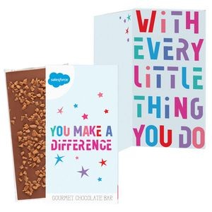 3.5 oz Belgian Chocolate Greeting Card Box (You Make A Difference) - Toffee