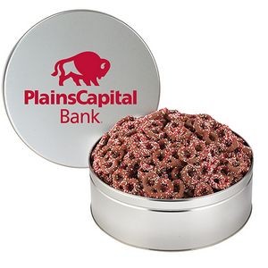 Corporate Color Chocolate Covered Pretzel Tin / Extra Large