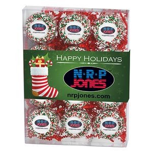 Chocolate Covered Printed Oreo® Gift Box - Holiday Nonpareil Sprinkles/Printed Cookie (12 pack)