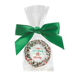 Favor Bag w/ Chocolate Covered Oreo Pop w/ Holiday Nonpareil Sprinkles