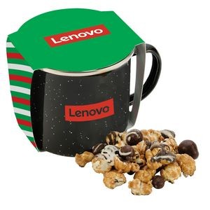 Promo Revolution - 16 Oz. Specked Camping Mug Gift Set w/Caramel Latte Popcorn