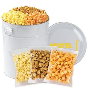 3 Way Popcorn Tins - (6.5 Gallon) - Individually Bagged