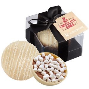 Hot Chocolate Bomb Gift Box w/ Hang Tag -Deluxe Flavor - White Chocolate Crystal