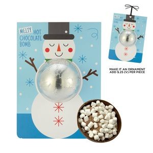 Holiday Hot Chocolate Bomb Billboard Card - Snowman with Silver Foil