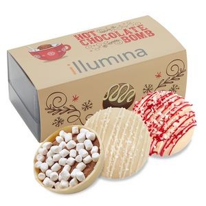 Hot Chocolate Bomb Gift Box - Deluxe Flavor - 2 Pack -White Chocolate Crystal, White Choc Peppermint