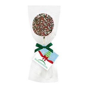 Chocolate Covered Oreo Pop w/Holiday Nonpareil Sprinkles