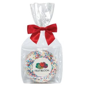 Custom Sugar Cookies w/ Rainbow Sprinkles in Gift Bag (3)