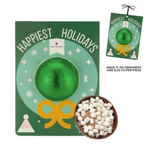 Holiday Hot Chocolate Bomb Billboard Card - Wreath with Green Foil