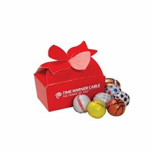 Small Bow Gift Boxes - Chocolate Sport Balls (8 pieces)