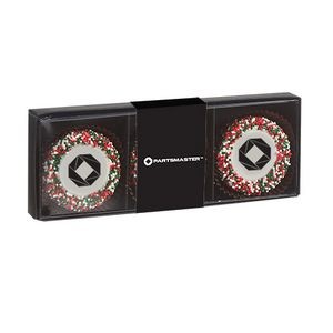 Belgian Chocolate Custom Oreo Gift Box - Holiday Nonpareil Sprinkles