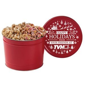 3 Way Gourmet Holiday Popcorn Tin - (2 Gallon)