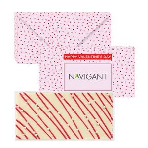 Sweet Sentiments Belgian Chocolate Bars (3.5 Oz.) - White Chocolate w/ Red Drizzle & Pearl Sprinkles