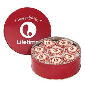24 Custom Chocolate Covered Oreo® Cookies in Tin (Corporate Color Sprinkles)